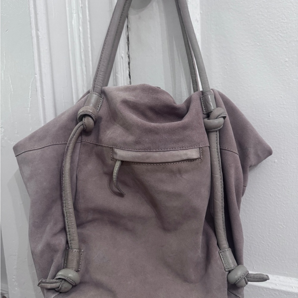 Free People Ingrid Taupe Suede Leather Tote - Picture 3 of 15
